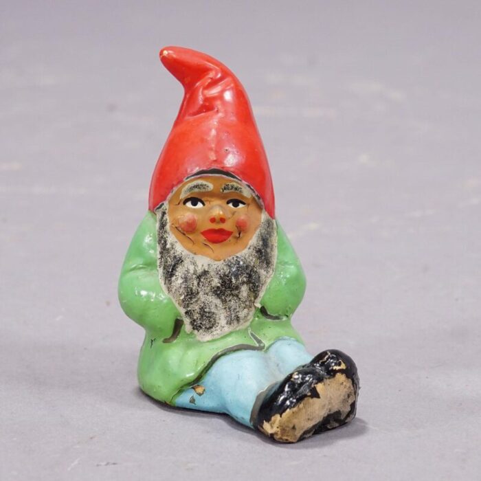 lot of four tiny terracotta garden gnomes germany ca 1950s 2344