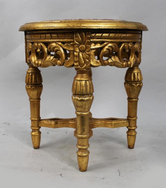 louis xv style giltwood rouge marble lamp table 4686