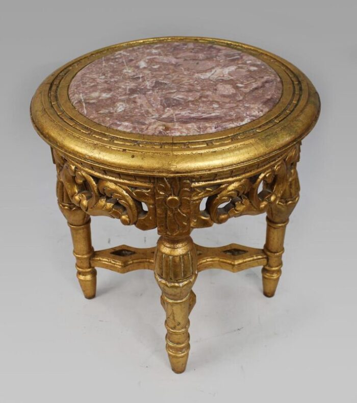 louis xv style giltwood rouge marble lamp table 4953