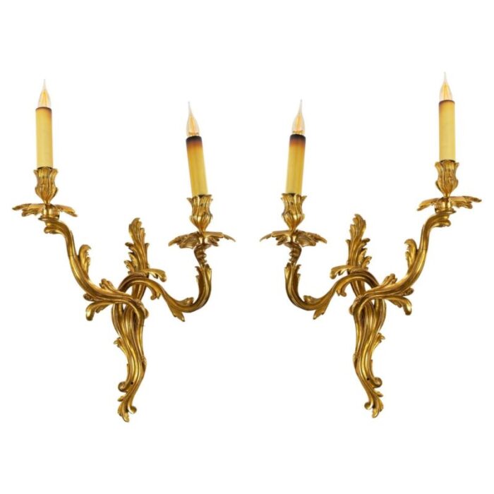 louis xv style wall lights set of 2 1