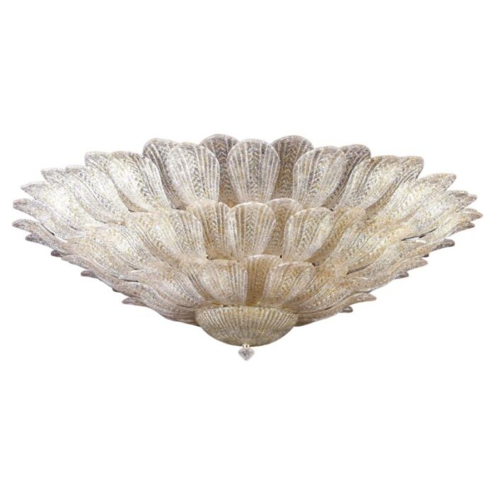 majestic gold leaves murano glass ceiling light or flush mount 1