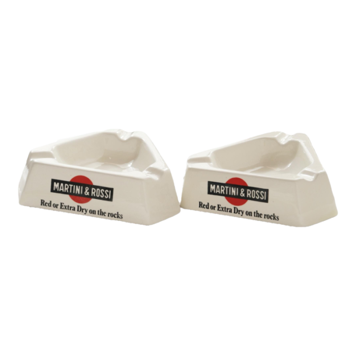 martini and rossi italian ceramic ashtrays a pair 6783