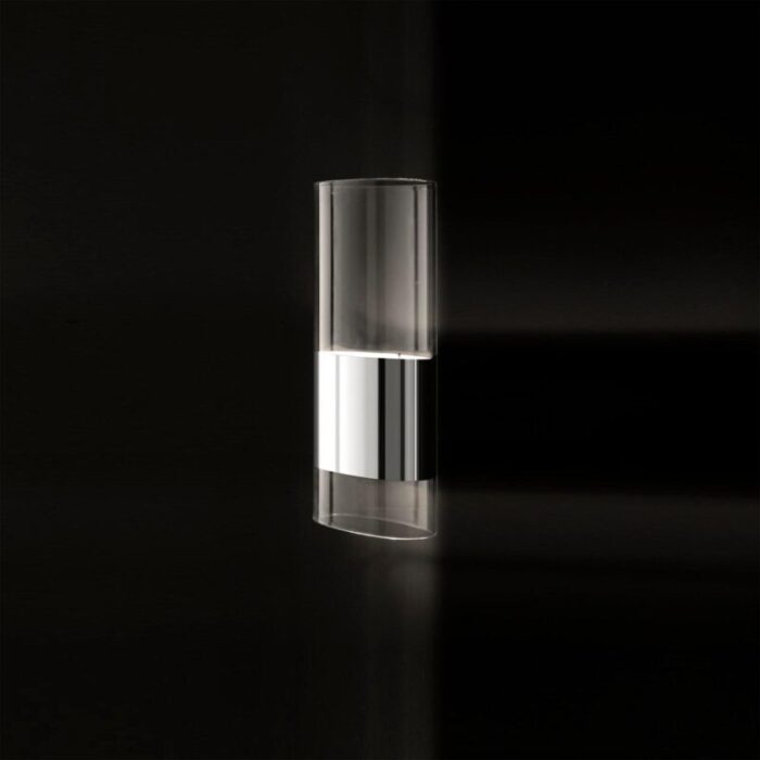 medium line aluminium and pyrex glass wall lamp by francesco rota for oluce 3