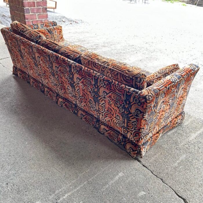 mid 20th century graphic velvet sofa jack lenor larsen style 0003