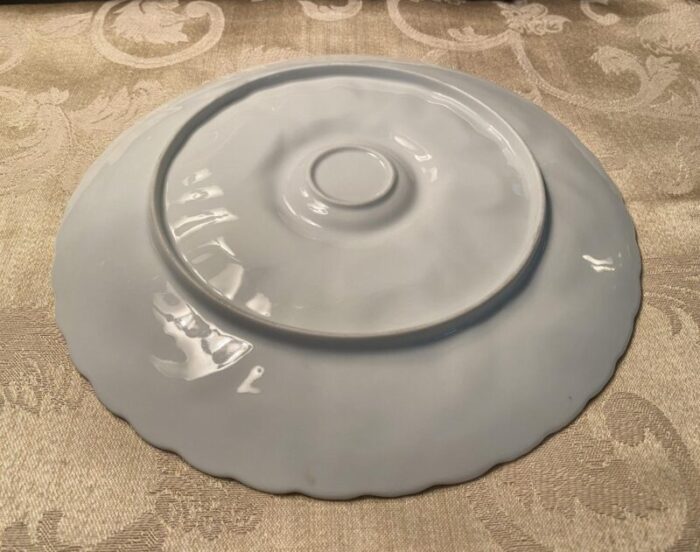 mid century 6 well blanc porcelain oyster dish 4776