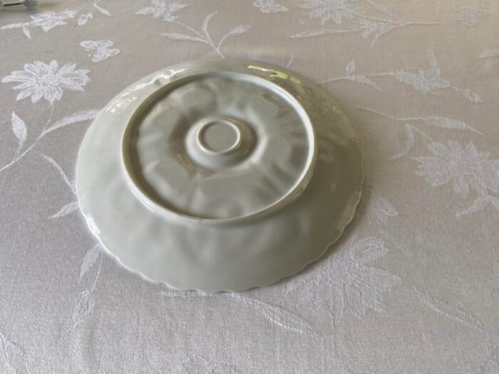 mid century 6 well blanc porcelain oyster dish 8132