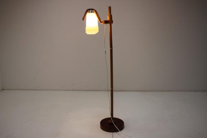 mid century adjustable wood floor lamp from humpolec 1970s 11