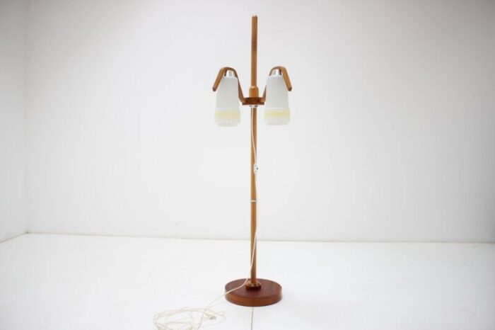 mid century adjustable wood floor lamp from humpolec 1970s 7