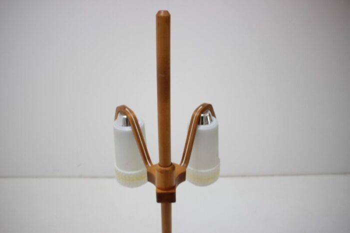 mid century adjustable wood floor lamp from humpolec 1970s 9