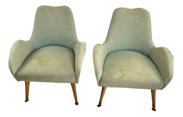 mid century armchairs in the style of federico munari 1950s set of 2 7216