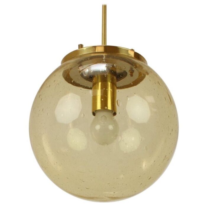 mid century big brass pendant from kamenicky senov 1970s 1