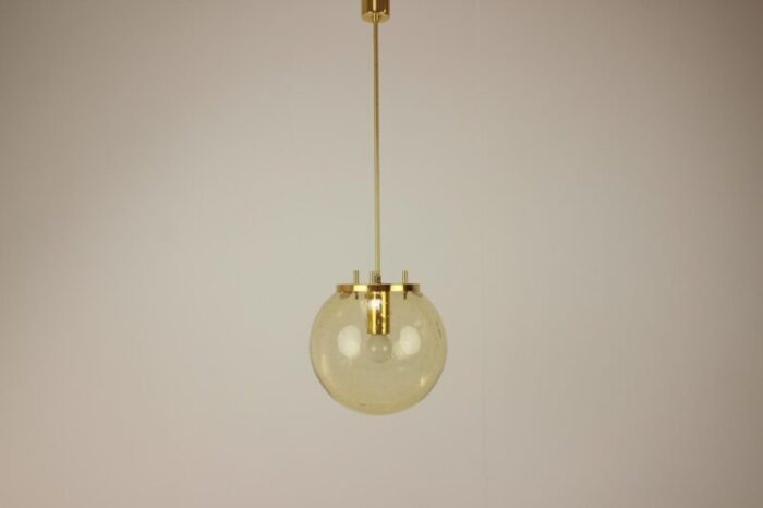 mid century big brass pendant from kamenicky senov 1970s 2