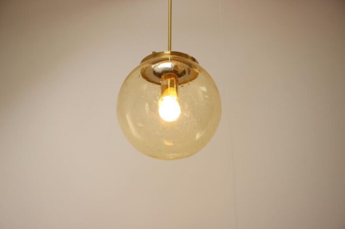 mid century big brass pendant from kamenicky senov 1970s 7