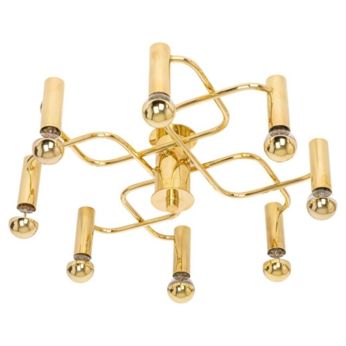 mid century brass chandelier 1970s 1