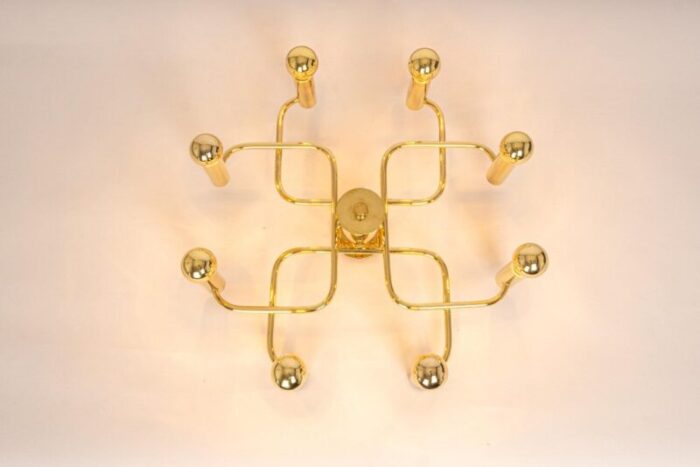 mid century brass chandelier 1970s 7