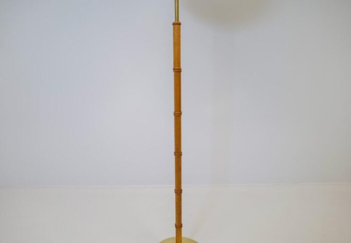 mid century brass oak floor lamp from falkenbergs belysning sweden 1960s 9