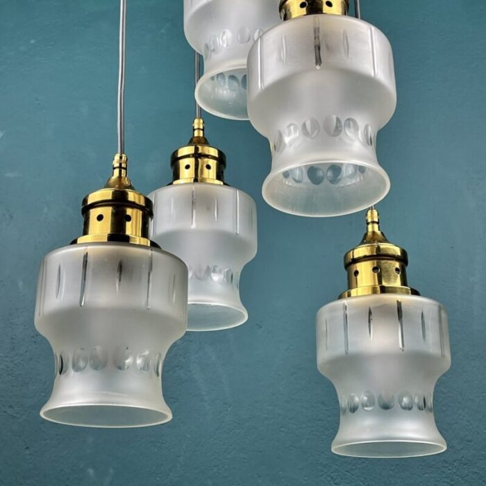 mid century cascade glass chandelier italy 1970s 7