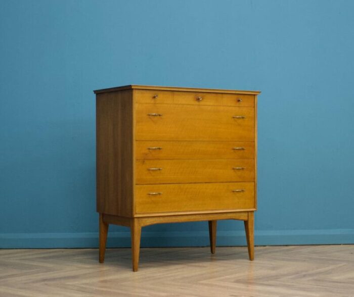 mid century chest of drawers in walnut by alfred cox 1950s 2798