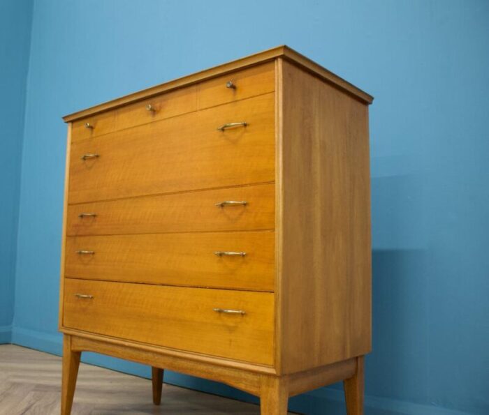 mid century chest of drawers in walnut by alfred cox 1950s 5761