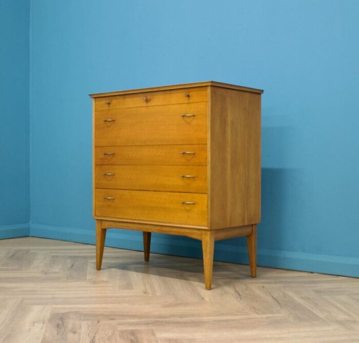 mid century chest of drawers in walnut by alfred cox 1950s 7126