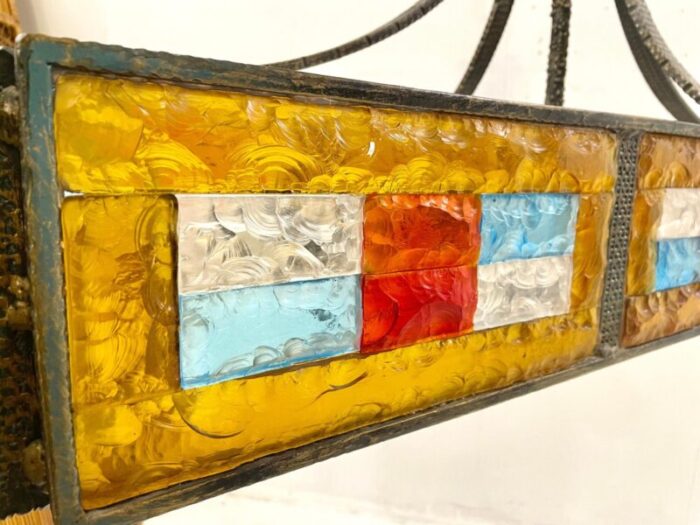 mid century colored glass suspension lamp from poliarte italy 1970s 11