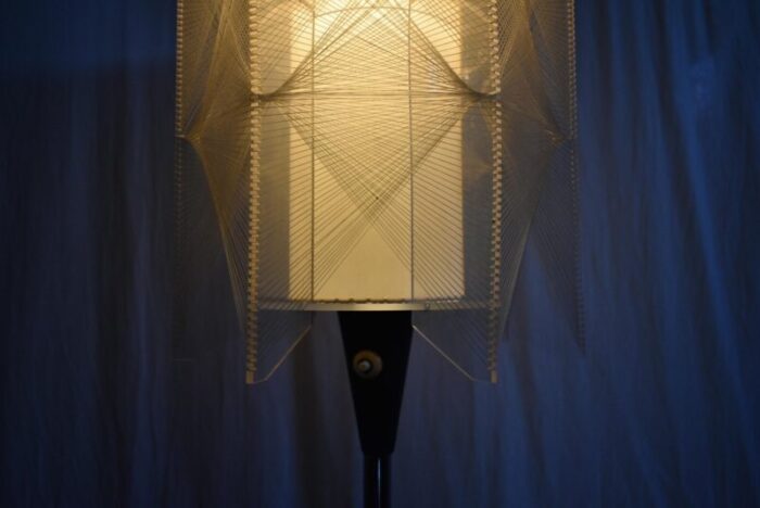 mid century czechoslovakian floor lamp in nylon and metal 1950s 7