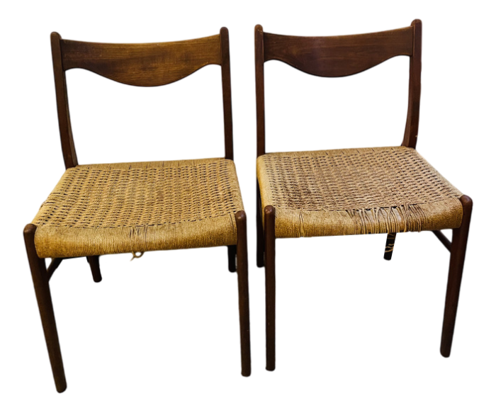 mid century danish chairs by arne wahl iversen 1960s set of 2 1909