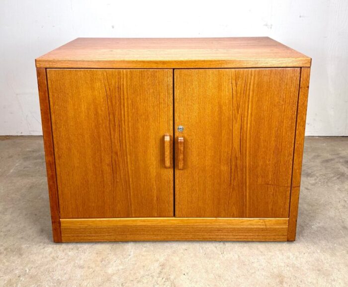 mid century danish modern teak storage media cabinet by jesper 5958