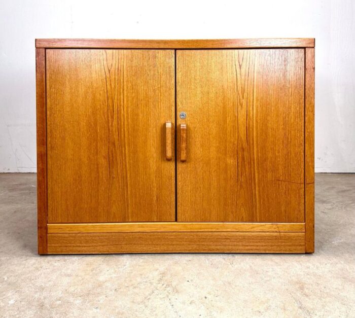 mid century danish modern teak storage media cabinet by jesper 9072