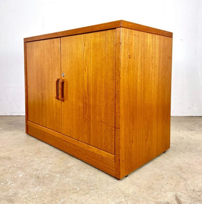 mid century danish modern teak storage media cabinet by jesper 9953