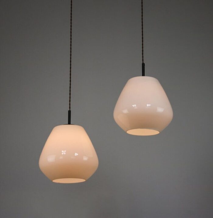 mid century danish opaline glass pendant lamp 11