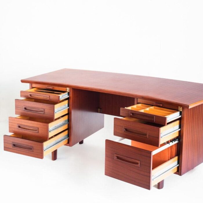 mid century desk with drawers and trays 1960s 6712