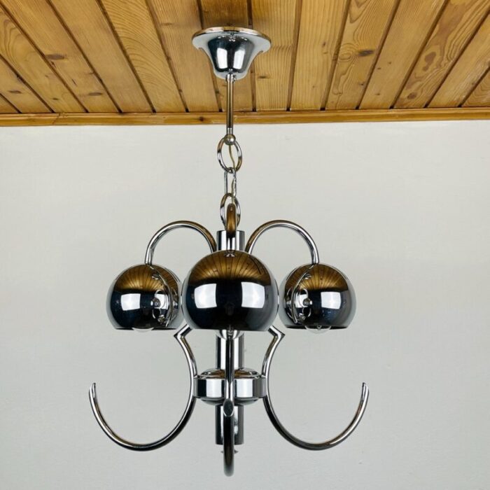 mid century eyeball silver pendant lamp italy 1970s 2