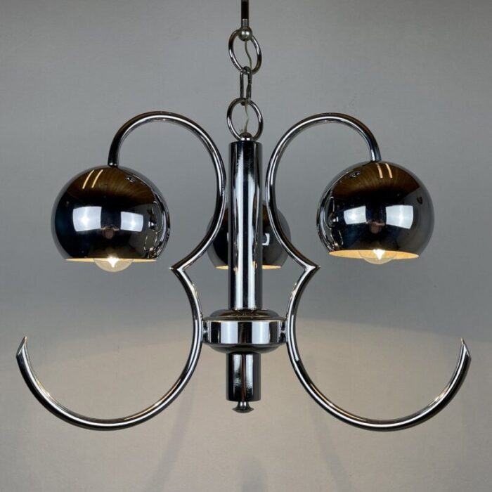 mid century eyeball silver pendant lamp italy 1970s 6