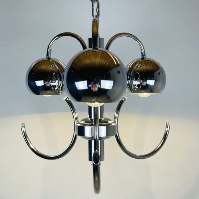 mid century eyeball silver pendant lamp italy 1970s 9