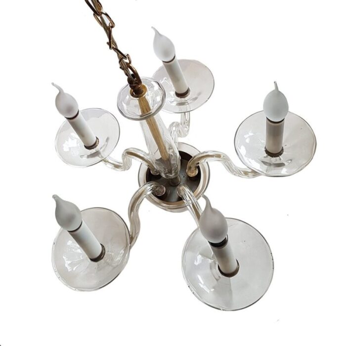 mid century five arm murano chandelier 2