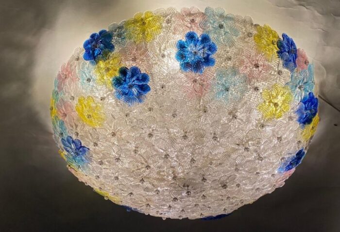 mid century flower glass ceiling light 1950s 10