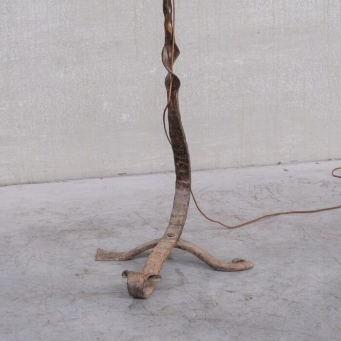 mid century french brutalist iron floor lamp 7