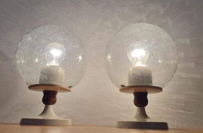 mid century german table lamps 1970s set of 2 11