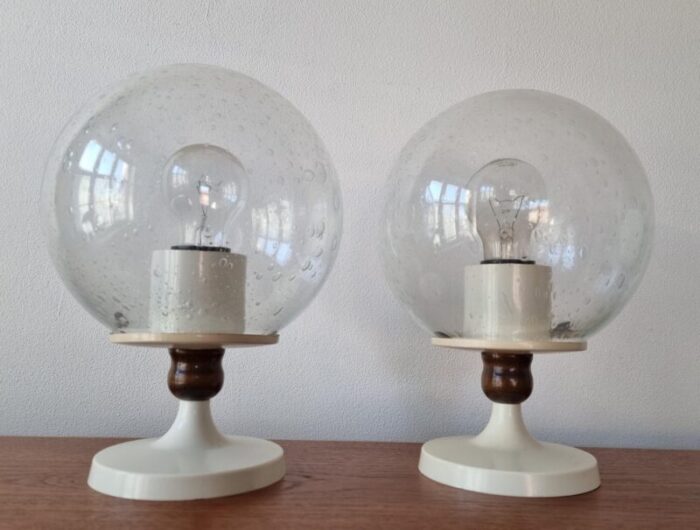 mid century german table lamps 1970s set of 2 2