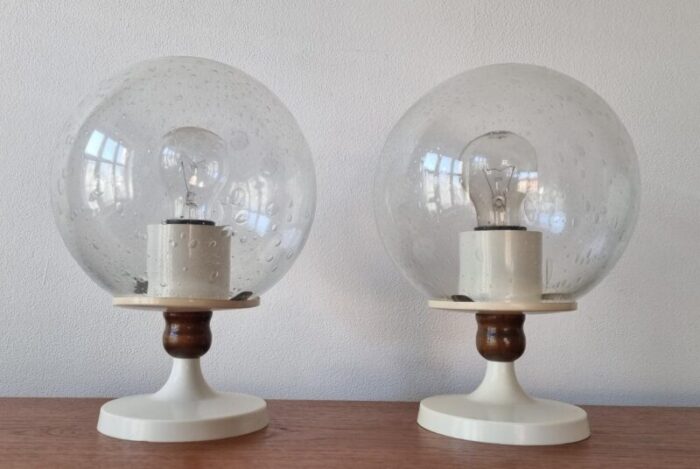 mid century german table lamps 1970s set of 2 3