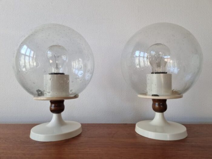 mid century german table lamps 1970s set of 2 7