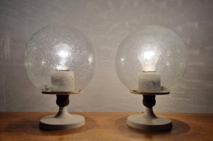 mid century german table lamps 1970s set of 2 8