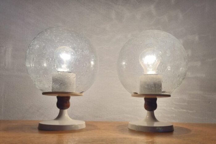 mid century german table lamps 1970s set of 2 9