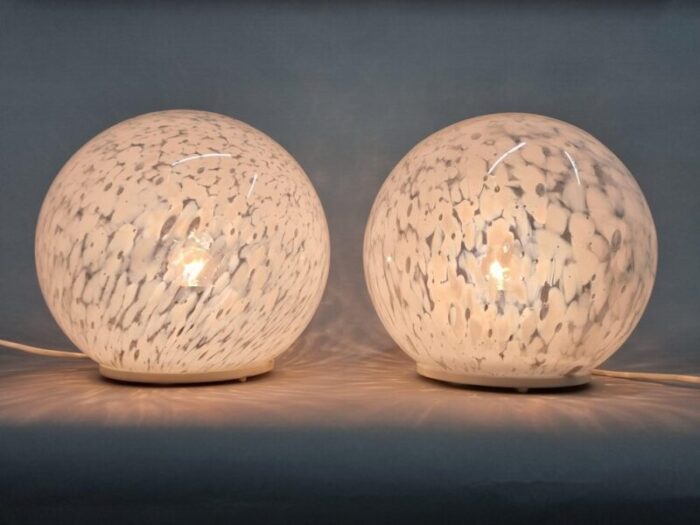 mid century glass table lamp 1970s set of 2 7