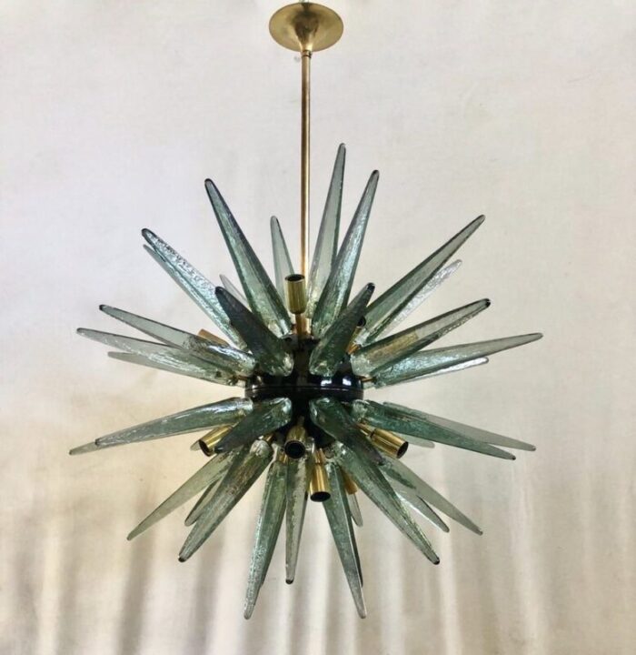 mid century italian multi colored murano art glass chandelier 1970 1