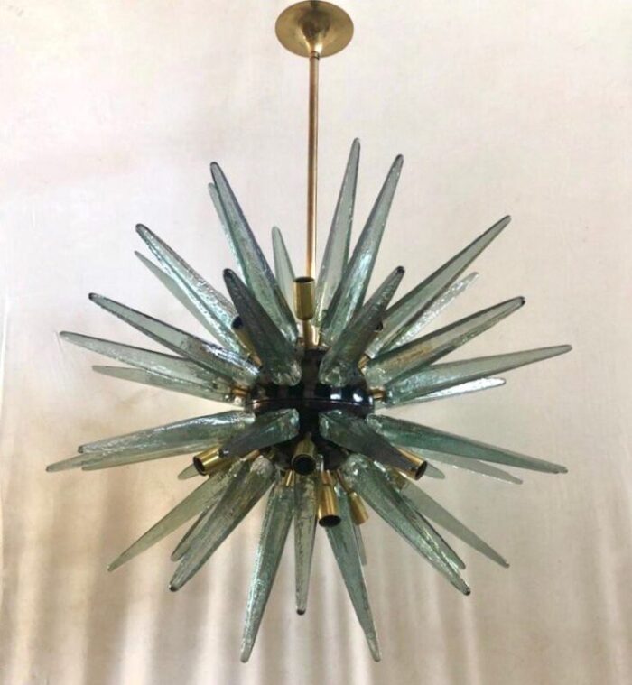 mid century italian multi colored murano art glass chandelier 1970 4