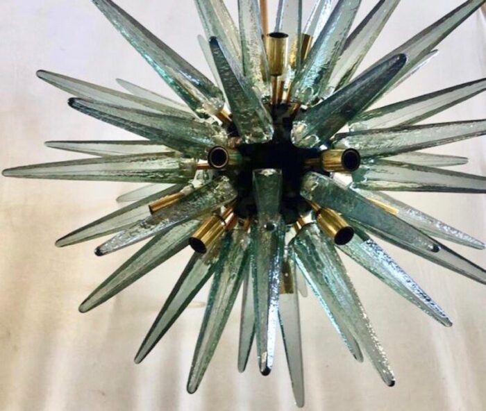 mid century italian multi colored murano art glass chandelier 1970 5