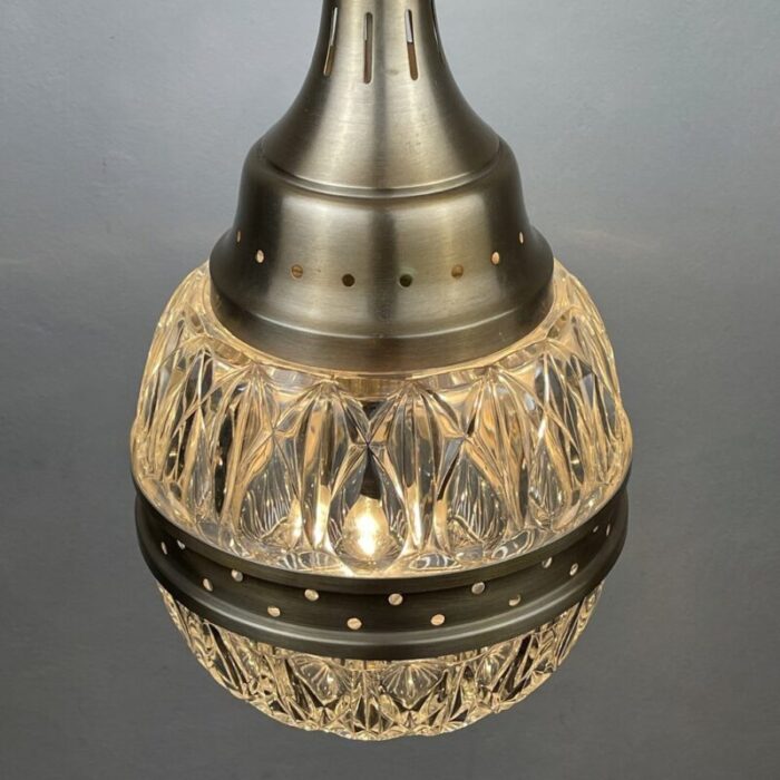 mid century italian pendant lamp in glass 1960s 10