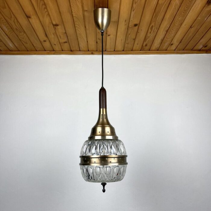 mid century italian pendant lamp in glass 1960s 2